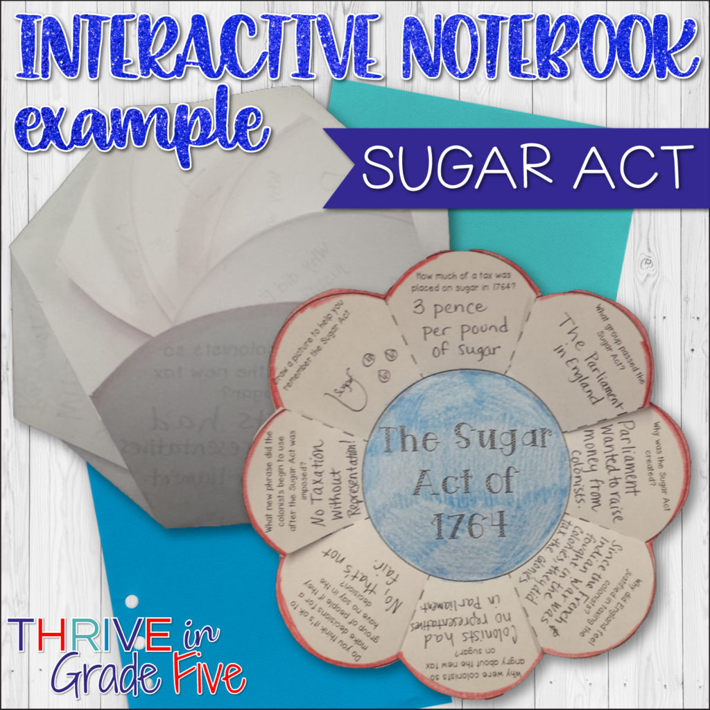 Sugar Act interactive notebook foldable activity