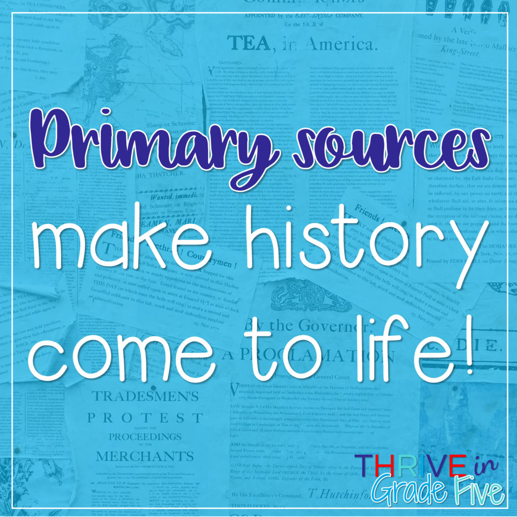Primary Sources Objects Teaching with Primary Sources in Upper Elementary - Thrive in Grade Five