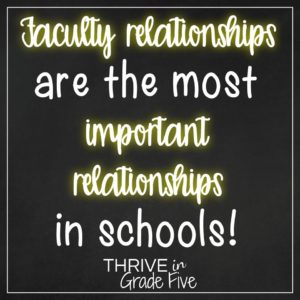 Faculty relationships are the most important relationships in schools!
