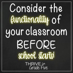 Consider the functionality of your classroom before school starts!