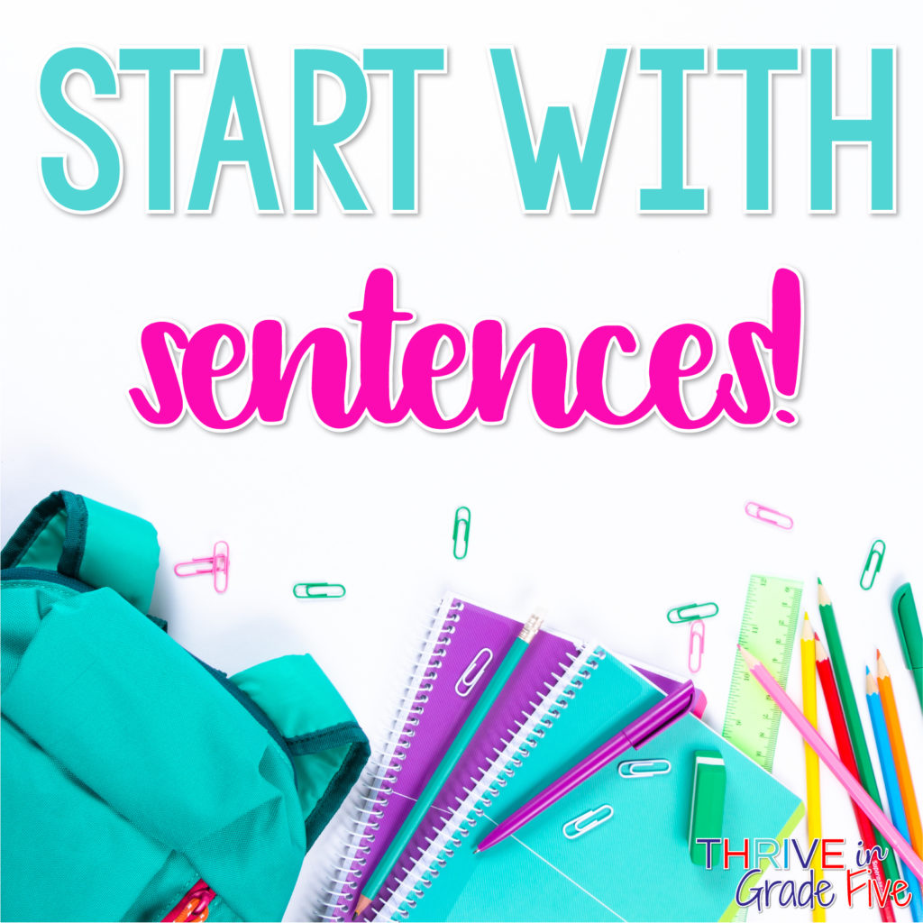5th grade sentence writing