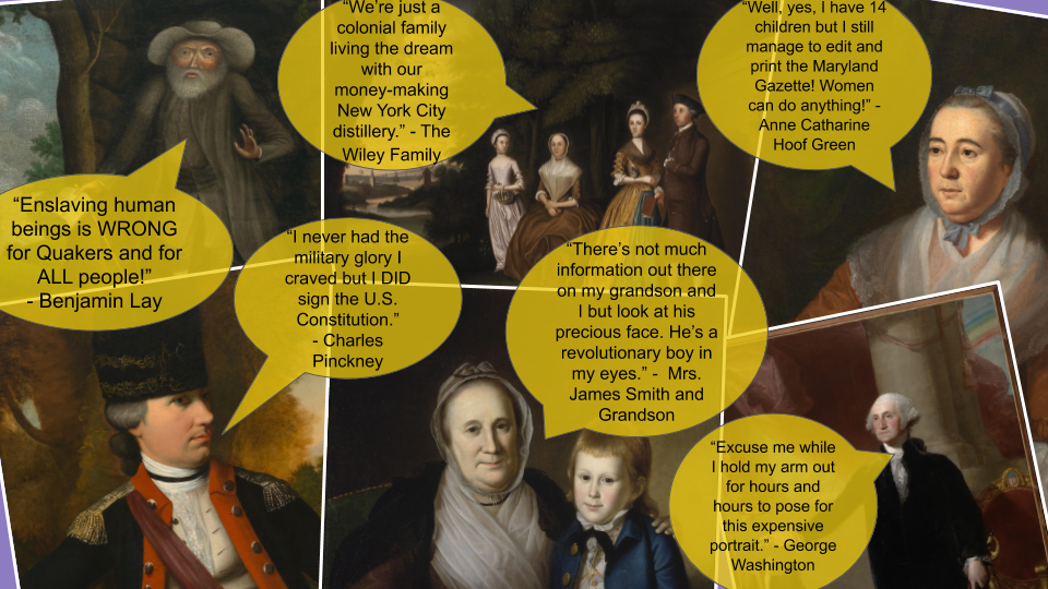 History Remix Project Example using primary source portraits of American Revolution-era individuals
