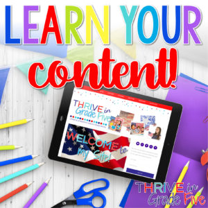 5th grade teachers - learn your content