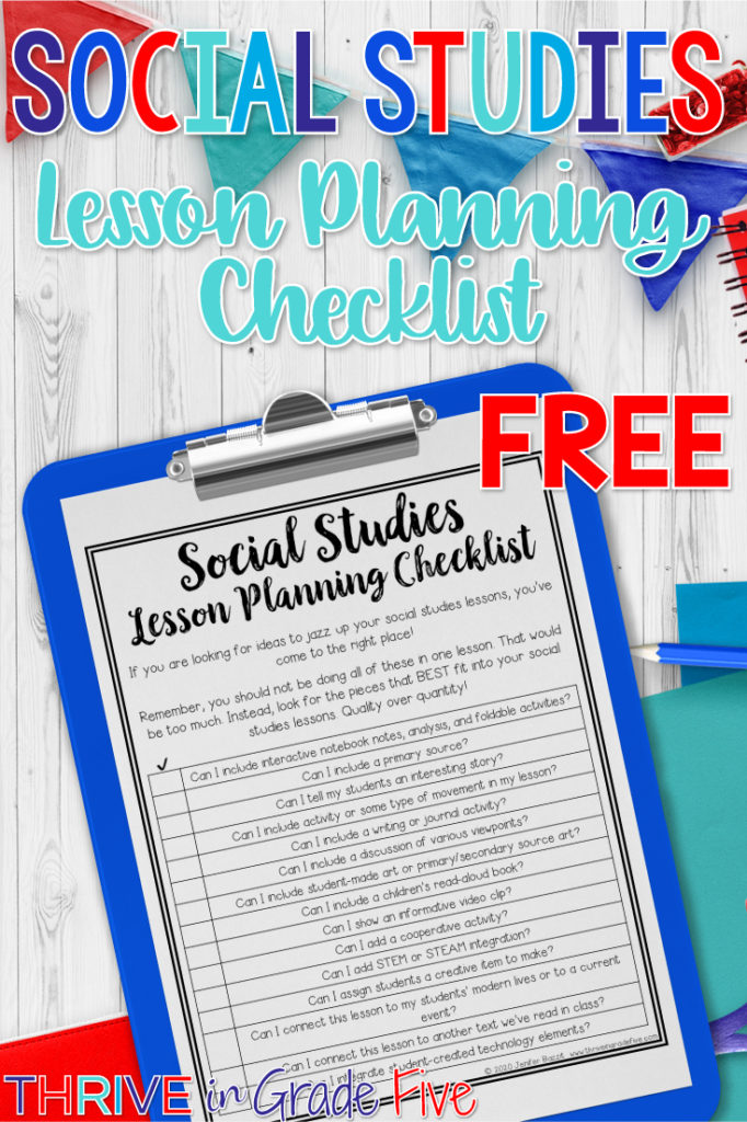 Social Studies Lesson Plan Checklist