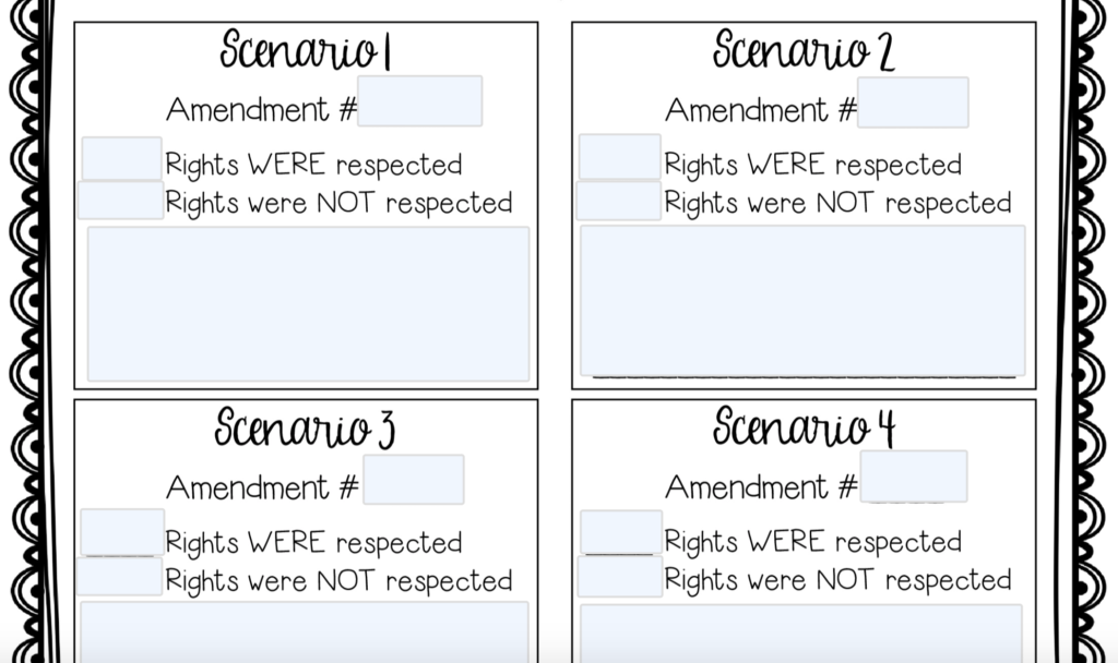Bill of Rights digital activity