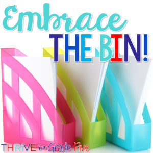 teacher organization: using bins to organize