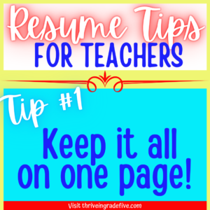 Resume Tips - Keep it all on one page!