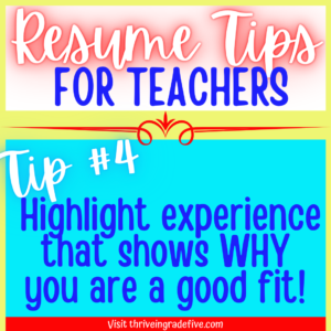 Resume Tips for Teachers: Highlight your experience