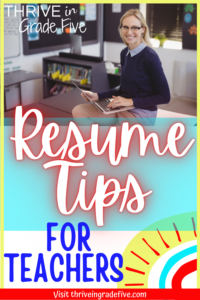 Resume tips for teachers