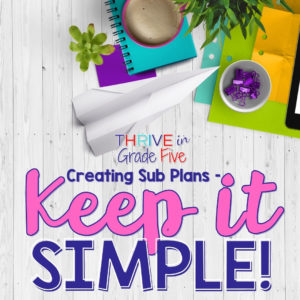 5th grade substitute teacher plans and activities