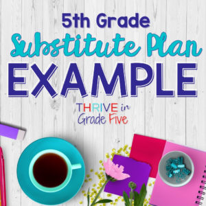 5th grade substitute teacher plan example