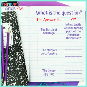 Social studies class interactive notebook activity