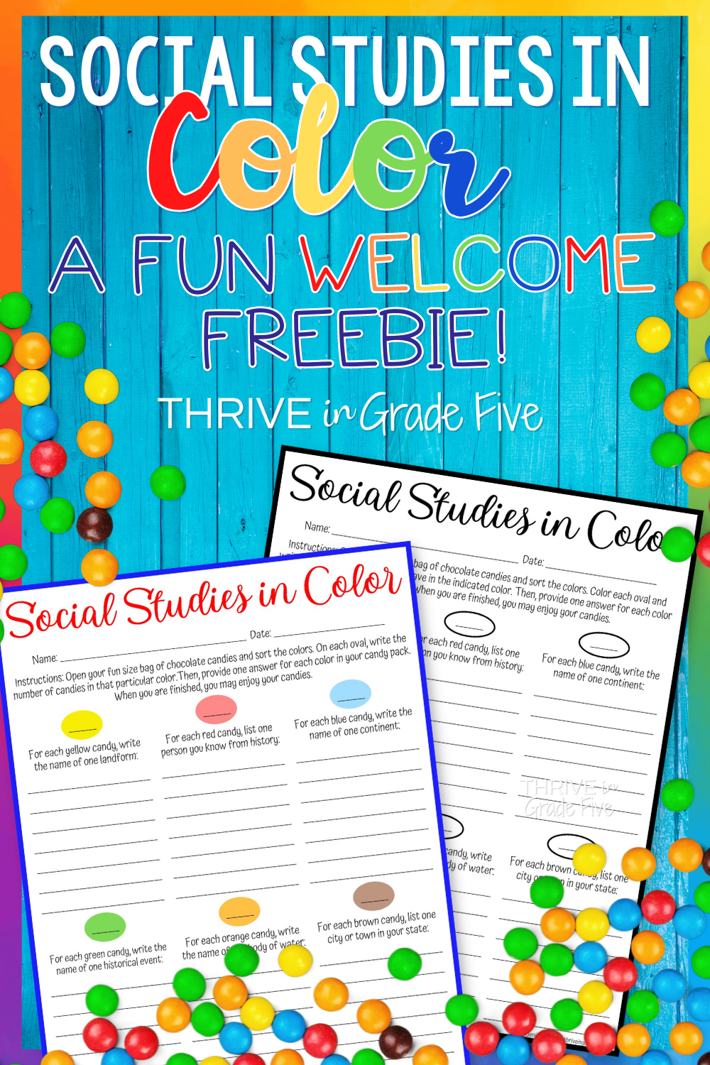 Social Studies in Color - A Fun Welcome Freebie! - Thrive in Grade Five